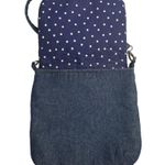 Fabric Messenger / Crossbody Green and blue with floral flap, inside pockets Photo 2