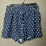 Loft Navy Printed Paperbag Shorts – Size M – Summer Tie Waist Photo 1