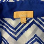 Takara  Womens Blouse Small Blue White Top Printed Boho Workwear Chic Photo 3