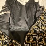 Alice + Olivia Black Gold Silver Velvet Mini Cocktail Dress Size 6 Photo 6