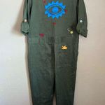 CBONZ Watch Your Back Evil Eye Organic Hemp Cotton Jumpsuit in Green Large Photo 2