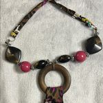 Magic  Black and Pink Halter Dress with Vibrant Pattern Photo 10