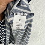 Roz & Ali Nautical Navy Blue White Striped Stretch Jersey Knit Keyhole Dress Photo 7