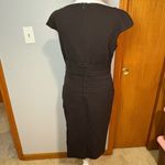 Escada side ruched wool blend cap sleeve dark brown/black dress size EU36 or S Brown Photo 3