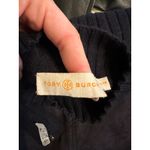 Tory Burch  Navy Blue Ribbed Sweater Leather Vest Top Size XS Photo 2
