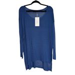 Bloomchic Blue Knit Long Sleeve Tunic Cover Up Beach Dress Plus Size Size undefined Photo 1
