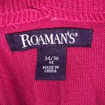 Roaman’s pink layered lace cowl neck sweater Size 4X Photo 6