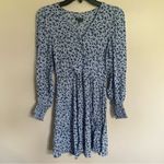 Wild Fable Women's  Long Sleeve Faux Wrap Dress Light Blue Floral Print Size XS‎ Photo 2