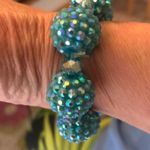 Blue Beaded Stretch Bracelet Retro Disco Trendy Photo 6