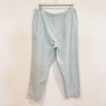 Vintage Diagonal Linen Cotton Elastic Pull On Pants Pastel Light Blue Vtg Medium Photo 8