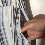 Westport  Blue Striped Linen Wide Leg Pants Medium Photo 3