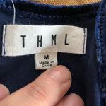 THML  Stitch Fix Karrah Blue Velvet Embroidered Top M Photo 5