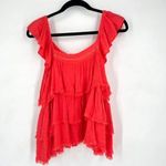 Prómesa NWT Promesa Women's Vintage Romance Ruffle Buttoned Top Coral Size Large Photo 1