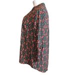 Ny Collection Womens Tunic Top Blouse Shirt Floral Print Chiffon Black Red 2X Photo 15