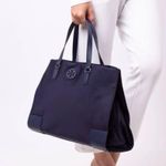 Tory Burch NEW!! Ella Large Nylon Tote Navy Blue & Gold NWOT Photo 0