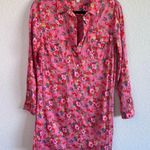 Gap  Women’s Pink Floral Rose Print Shirtdress Photo 0