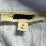 Madewell  Ribbed Eyelet Polo Shirt Baby Blue Long Sleeve Button Up Cotton Size S Photo 5