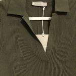 Everlane The Knit Polo Dress Collared Ribbed Short-Sleeve Midi olive new large Photo 8