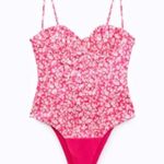 ZARA NWT  women’s printed corset bodysuit PINK FLORAL MEDIUM Photo 2