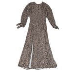 Reformation Women’s Zelda Leopard Animal Print 3/4 Tie Sleeve Midi Dress Size 0 Photo 9