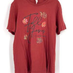 Bella Canvas  Fall‎ for Jesus He Never Leaves Graphic shirt Large Red religious Photo 0