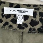 Good American Leopard Wrap Top Olive Green | Long Sleeve V-Neck Blouse | Size 4 Photo 3