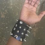 6 PCs Set Gothic PU leather Spike Bracelets “ THE SPIKE GOD “ Pack Black Photo 7