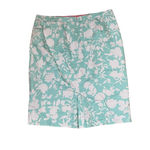 JG Hook Womens‎ Skirt Size 12 Teal White Floral Lined Cotton Blend Stretch Photo 5