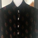 EAST Black Velvet Jacket With Red Buds Size M Photo 1