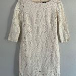 Vince Camuto  Elegant Cream Lace Mini Dress Casual Neutral Bridal Formal 4 Photo 0