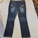 Maurice's Maurice’s 16 Women's Blue Jeans embroidered pockets whiskered straight Photo 7