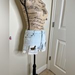 Altar'd State Altar’d State Denim & Crochet Lace Destroyed Shorts Size 26 Light Denim & White Photo 5