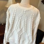 Cozy Cream Chenille Cable Knit Sweater Photo 2