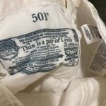 Levi's Womens New Levi’s 501 Original Raw Hem Distressed White Cotton High Rise Straigh Photo 9