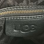 UGG  Sheep Skin Black Top Zip Handbag with Attached Crossbody Strap Photo 9