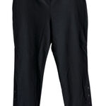 Chico's Women Black Ponte Knit Slim Leg Ankle Pull On Pant Button Detail Size 14 Photo 0