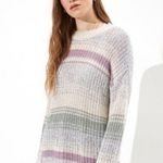 American Eagle Women’s  Multi-colored Oversized Striped Crew Neck Sweater Size S Photo 1
