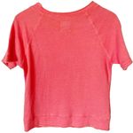 Chaser  Coral Linen French Terry Sweatshirt Tee Raw Hem Short Sleeves Pink XS NWT Photo 2