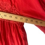 Hollister  Y2k Women's Size Small Red Boho Floral Long Sleeve Babydoll Top‎ Photo 7