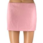 Edikted NEW Pink Low Waist Zip Faux Leather Vegan Straight Mini Skirt Size S Photo 0