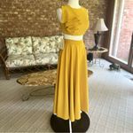 TS Couture 2 Piece Midi Skirt Set Mustard Yellow Cropped Ruffle Top NWT 0 Chic Photo 11