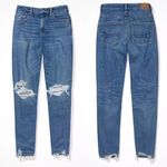American Eagle Stretch Ripped Curvy Mom Jean in Medium Vintage. Size 6 Short Photo 1