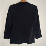 Ann Taylor Vintage  Silk Elegant Black Blazer Jacket Pockets Minimalist Classic Photo 4