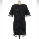 Cupcakes and Cashmere Boho Heathered Black Tweed Sherry Fringe Dress Size M Size M Photo 2