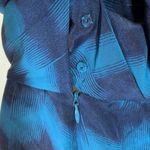 TSE  Say | Size 8 | 100% Silk One Shoulder Blue Geometric Pattern Mini Dress Photo 2