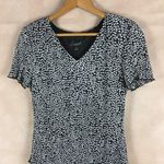 Connected Apparel Black/White Bodre Tiered Dress Size 6 Black Photo 5