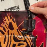 Y2K 90’s exotic tooled vintage leather safari envelope bag cute 🥰 zebra 🦓 Gold Photo 8