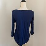 a.n.a 3/4 Sleeve Navy T-Shirt Medium Deep Blue Classic Casual Basic Fall Tee M Photo 2
