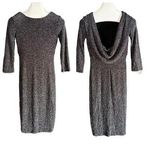 Bisou Bisou  Silver Drape Back Dress Photo 1