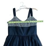 Kay Unger  New York 100% Silk Midi Dress Black & White Floral Embroidered Size 8 Photo 5